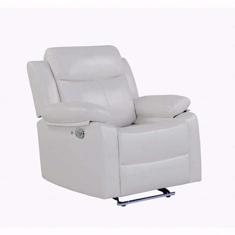White Glider With Recliner Function With Led Light