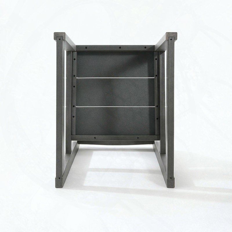 2-Pack Armless Outdoor Chairs: Durable HDPE from Recycled Plastic with Customizable Colors, Gray