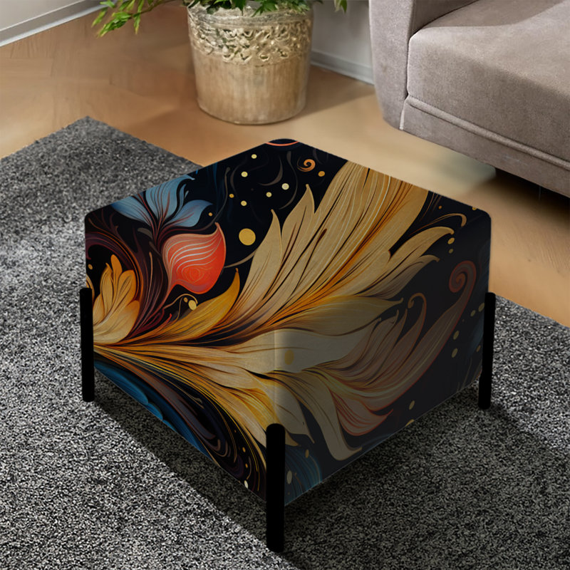 Celestial Whispers - Motif cachemire - Repose-pieds carré à motif cachemire