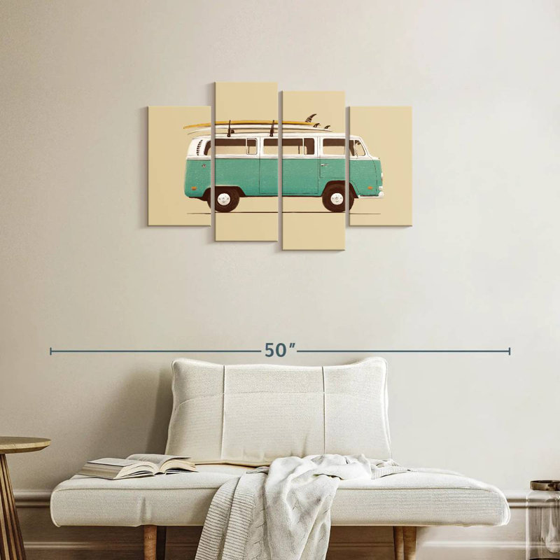 Mehar Blue Retro Van, H 22 po x l 36 po