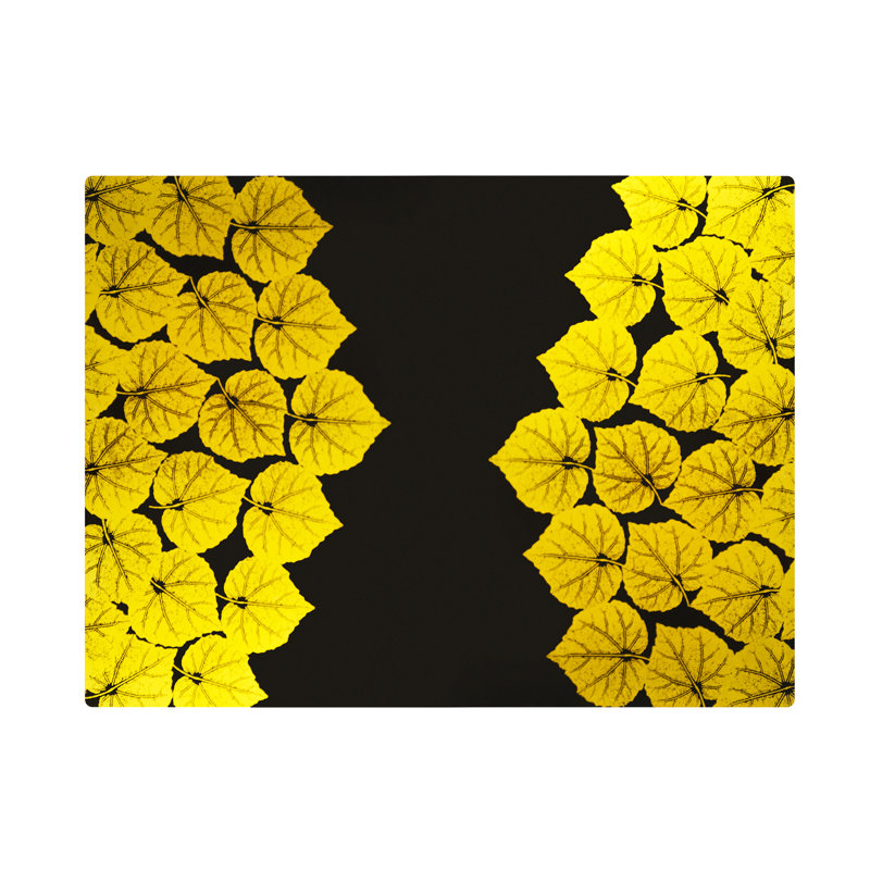 Gold Leaves Black Lacquer Placemat