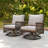 Sara  9 - Person Outdoor Wicker Patio Conversation Furniture Set with Swivel Chairs-1276730486