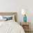 26"H Ajami Palm Leaf Glass Design and Mango Wood Table Lamp-195746666