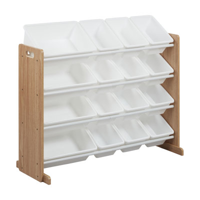 Organisateur ECR4Kids à 4 niveaux avec 16 bacs en plastique amovibles, 4 x 4, rangement pour jouets