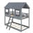 Twin Over Twin Bunk Bed Wood Bed With Roof-422348505