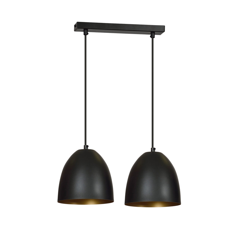 Murphy 2 - Light Kitchen Island Pendant, Black/Gold, Black