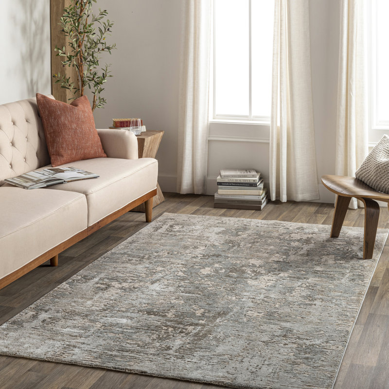 Tapis gris ardoise à motif abstrait Avia, Rectangle 9 pi x 12 pi