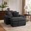 Canapé-lit d'angle surdimensionné avec assise profonde et pouf amovible à 2 niveaux, pour salon, sans assemblage, couleur polaire en peluche.-2058521255