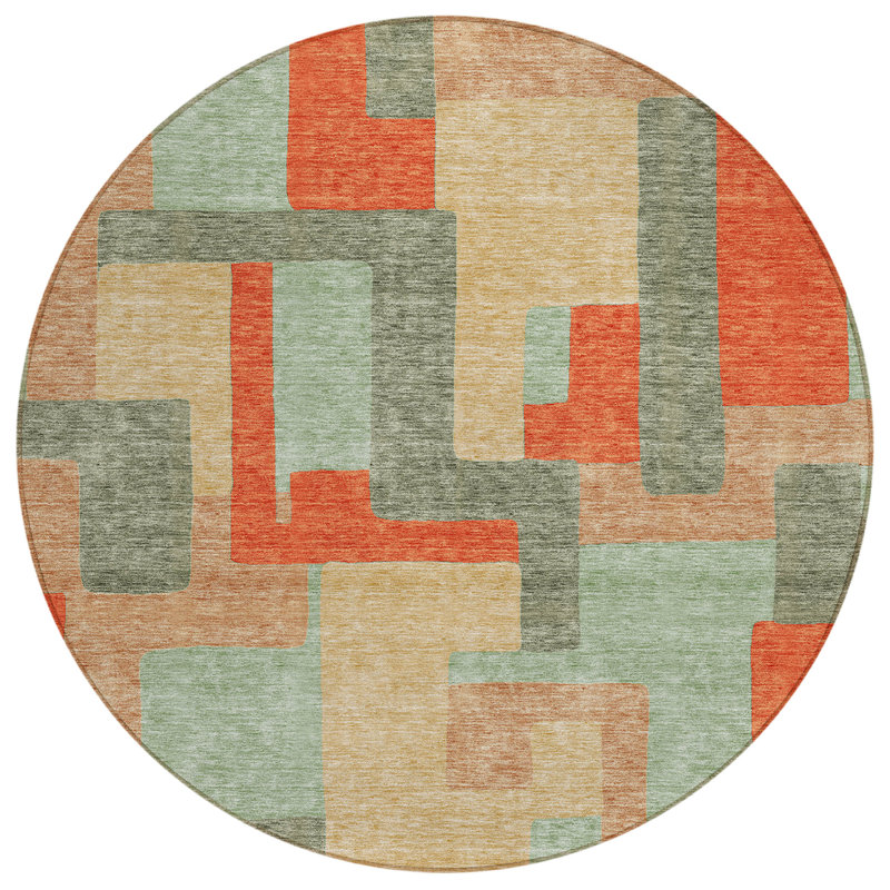  Tapis intérieur / extérieur antidérapant Chayden, Rond 8 pi
