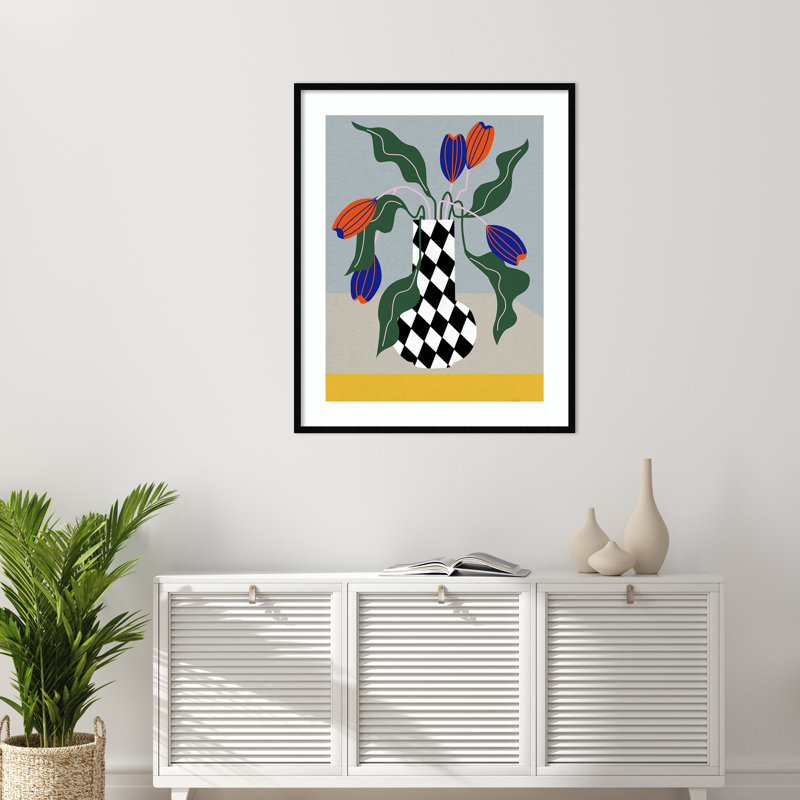«Sunrise Flowers I» par Melissa Wang, impression sur bois encadrée, H 41 po x l 33 po