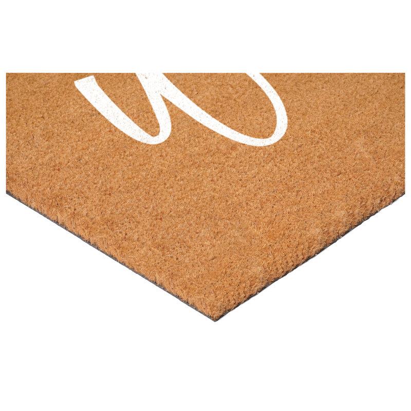 Cursive Welcome Doormat, 24" W x 36" L, White