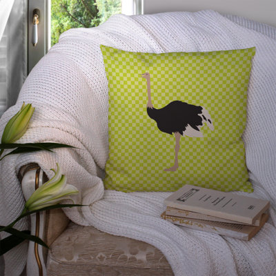 Coussin décoratif extérieur autruche check
