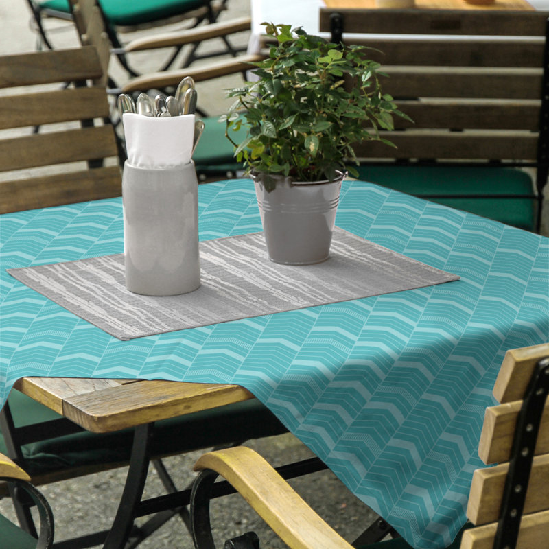 Nappe à chevrons à traits Stephenie, Bleu sarcelle