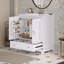 Meuble-lavabo de 30 po avec lavabo en céramique, meuble-lavabo à cadre en bois massif avec tablette réglable, tiroir avec cloison, pieds en bois massif-748179366