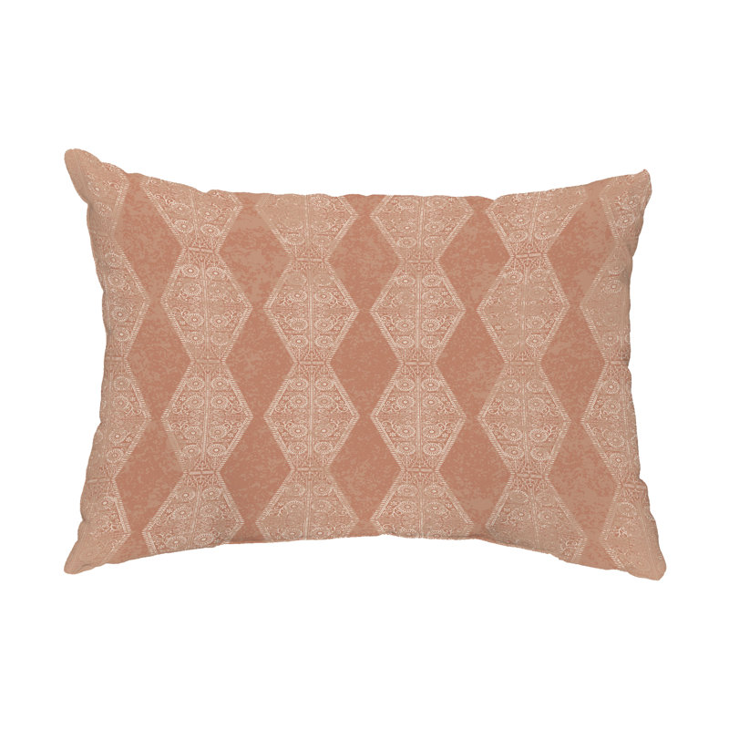 Geometric Outdoor Reversible Throw Pillow, Orange