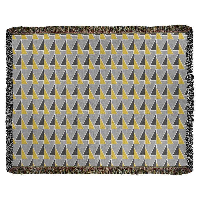 Couverture en coton tissé à flèches changeante, l 50 po x L 60 po, Jaune