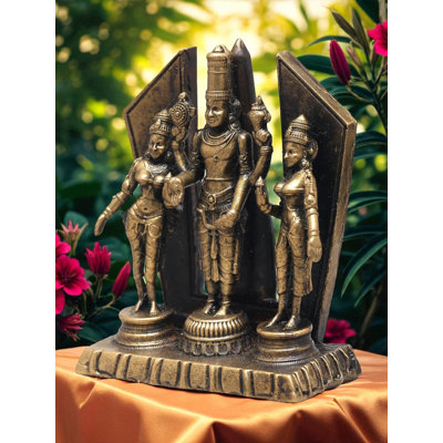 Statue de petit seigle 3 pouces avec Bhudevi et Sridevi