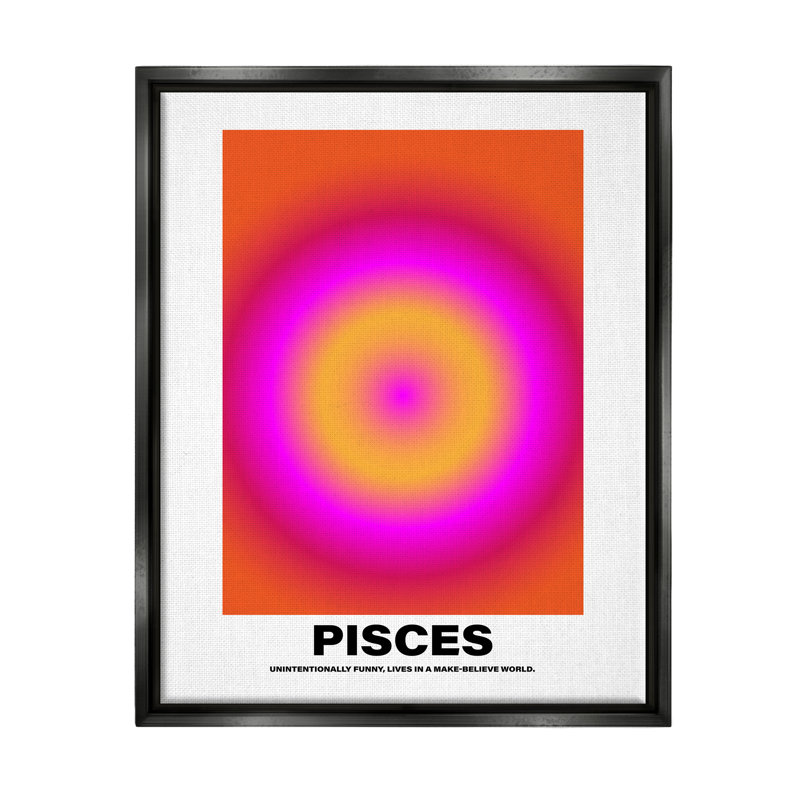 Drôle d'astrologie flottante Poissons par House of Lulu, H 21 po x l 17 po x P 1,7 po, Noir