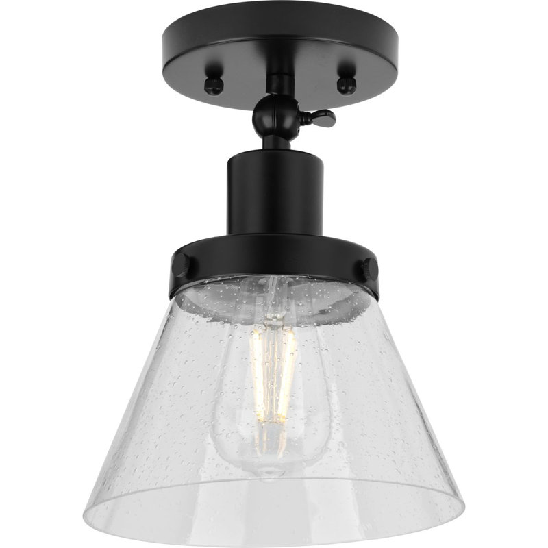 Plafonnier semi-encastré 1 lumière 8 po, Noir