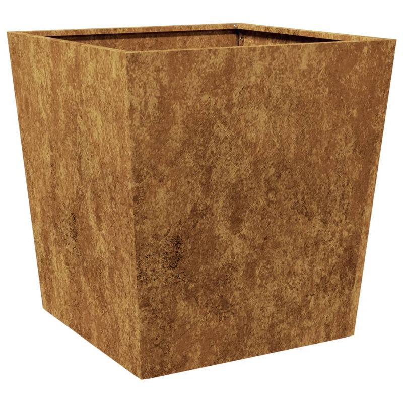Chaely Metal Planter, Brown, 19.69" H x 19.69" W x 19.69" D, 1