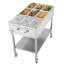 Table à vapeur au propane commerciale à 9 plateaux, réchaud à soupe pour l'extérieur au propane avec soupape de drainage et roues de 3 po, chauffe-plats au propane en acier inoxydable à température réglable pour le camping en plein air