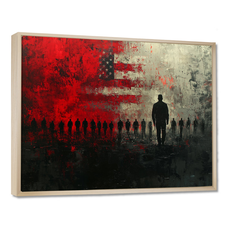 «Jaanna Usa Patriotism Soldier Memory», art mural États-Unis, H 12 po x l 20 po, Impression encadrée flottante, Crème
