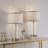 Quinita 23"  Glass Table Lamp Set with Touch Control,  LED Bulbs, USB Ports-1854854151