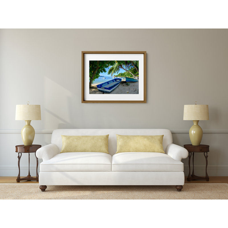 Gone Fishing Print by Joseph Regan, 14" H x 16" W x 0.75" D, Walnut