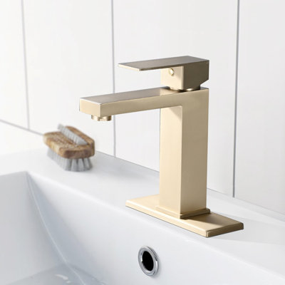 Single Handle Stainless Steel Bathroom Sink Faucet
