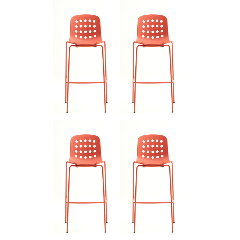 Holi Counter Stool with Steel Frame, Terracotta
