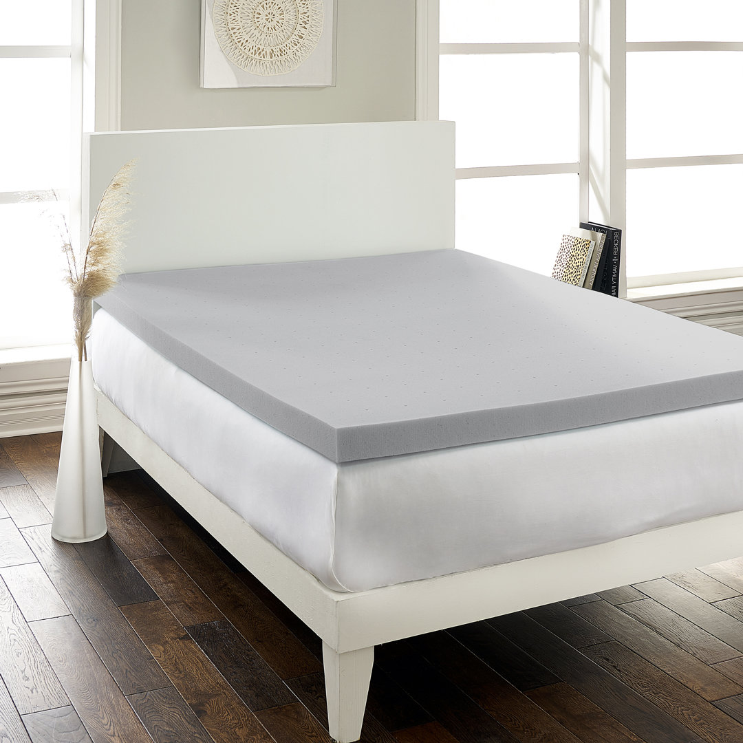 Spaulding 2.5'' Memory Foam Mattress Topper White Noise Bed 