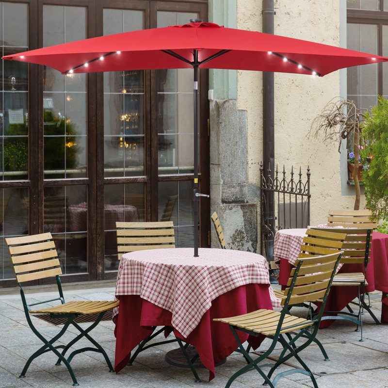 Parasol de marché rectangulaire 120 po x 78 po Kanila, Rouge