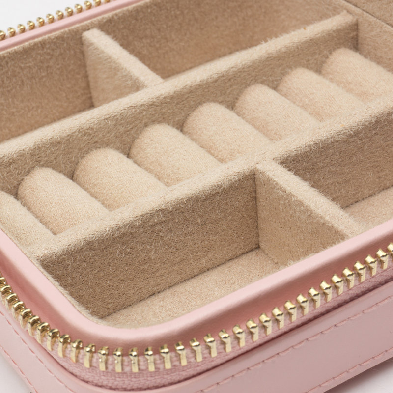 Caroline Leather Travel Case, Rose Quartz