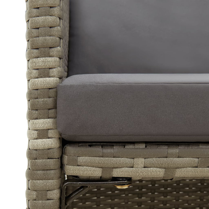 Chaise de patio avec coussin, Gris, Brun