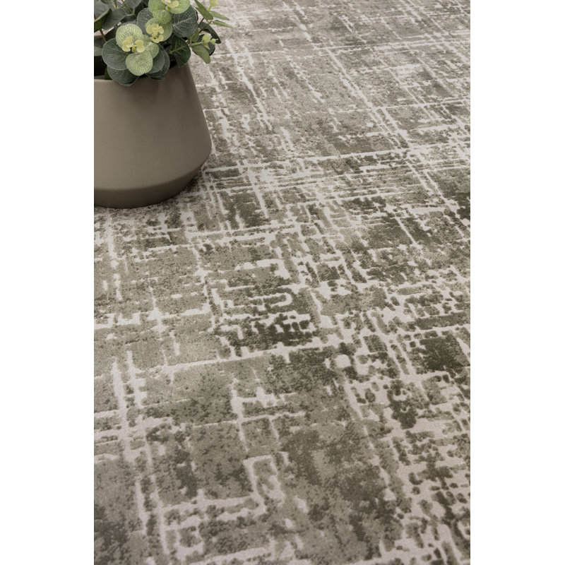 Abrienne Soft Shiny Modern Green Rug, Rectangle 240 x 340cm