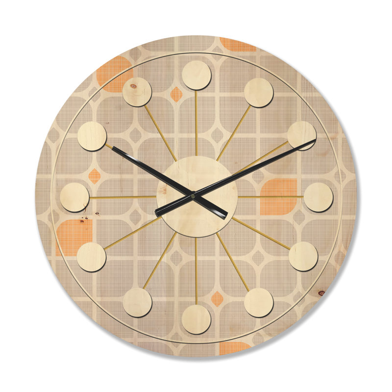 Horloge murale en bois à motif géométrique II, Petit
