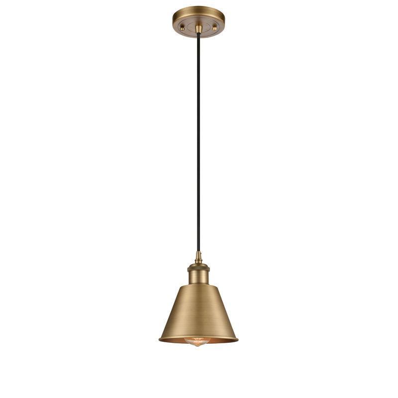 Farlane 1 - Light Single Pendant, 6 Watt Vinage LED Bulb, Satin Gold