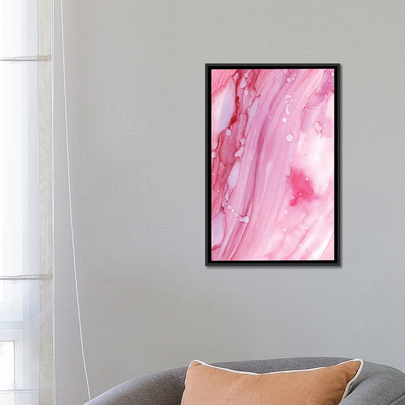 «Pink Galaxy», impression sur toile, H 26 po x l 18 po x P 1,5 po, Toile avec cadre noir, Pas de tapis