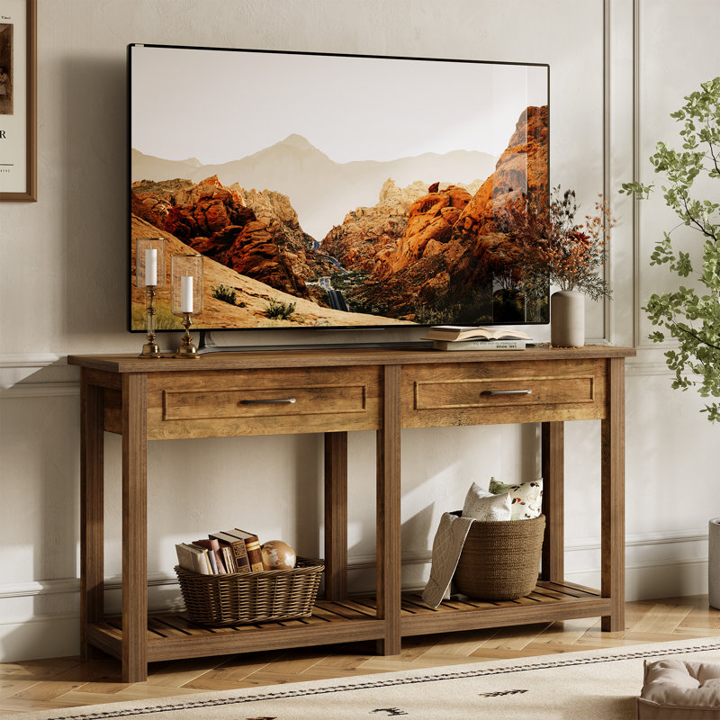 Console 63 pouces avec 2 tiroirs