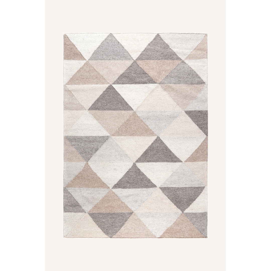 Teppich Bennington aus Wolle in Beige/Grau