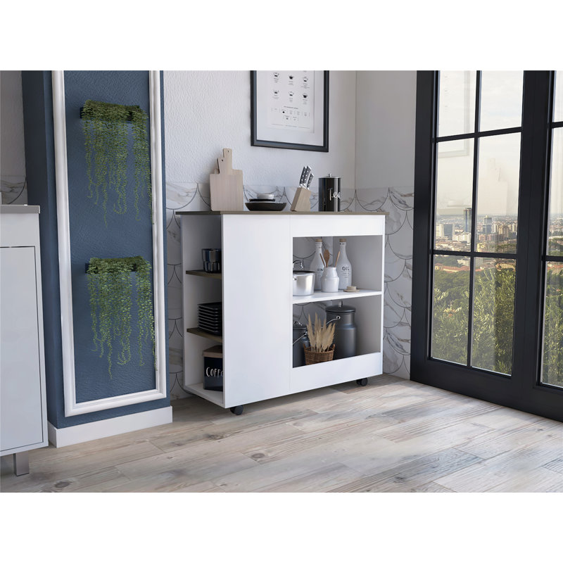 Versatile Kitchen Cart with Abundant Storage and Mobility for Culinary Spaces