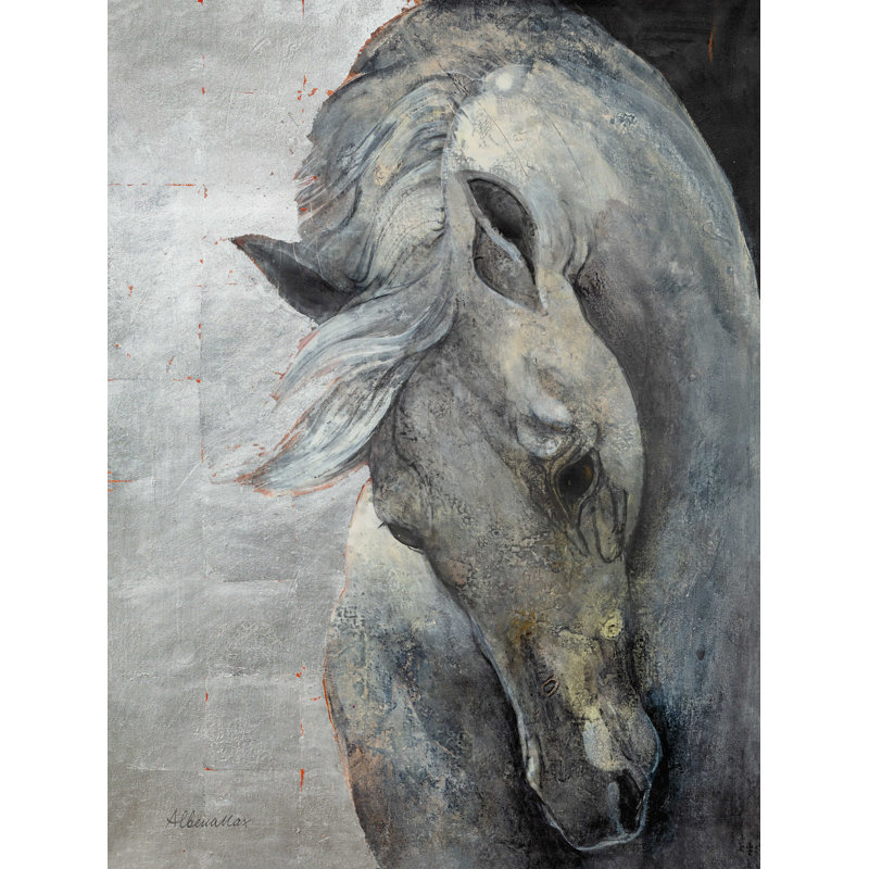 «Shy Gray» par Albena Hristova - impression sur toile tendue, H 16 po x l 12 po