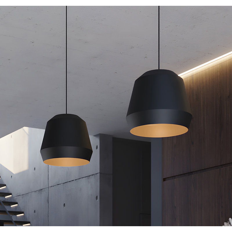 Bronx Medium Base Pendant - 10'' Dia. - Black, Black, 10"