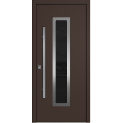 Modern Exterior Entry Steel Door 36in x 80in - Inox S1