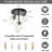 3-light Black Flush Mount Light