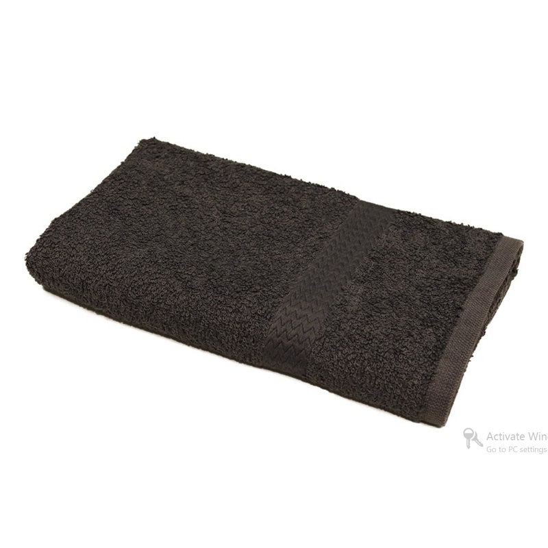 ISC Collection Ring Spun Dobby Border 100% Cotton Hand Towel Set By Rifz, Dark Gray