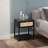 Boho Bedside Table with Drawer, Open Shelf and Rattan Element Black