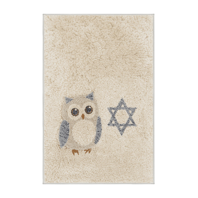 Machine Washable Hartsdale Hanukkah Modern & Contemporary Abstract Rug in Beige – White Binding, 5x7
