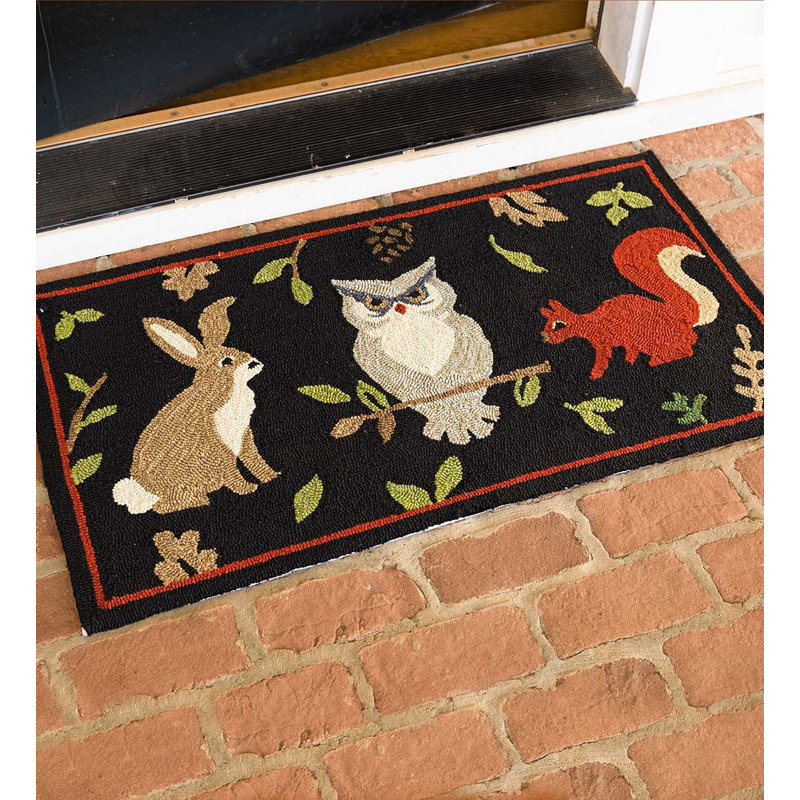 Tapis noir / rouge / brun Woodland