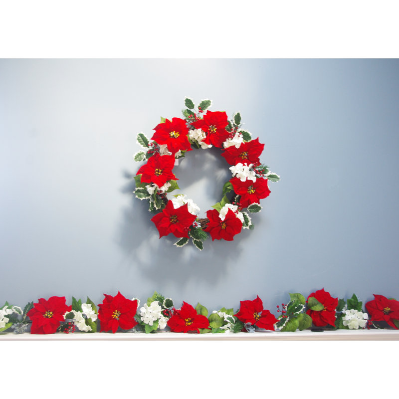 Guirlande Poinsettia Hydrangea Christmas